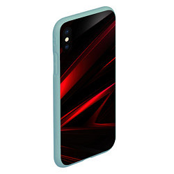 Чехол iPhone XS Max матовый Black and red, цвет: 3D-мятный — фото 2