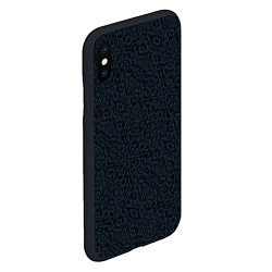 Чехол iPhone XS Max матовый Чёрно-синий паттерн, цвет: 3D-черный — фото 2