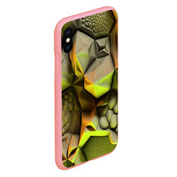 Чехол iPhone XS Max матовый Зеленая объемная космическая текстура, цвет: 3D-баблгам — фото 2