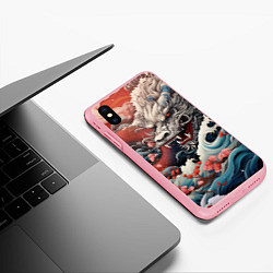 Чехол iPhone XS Max матовый Морской дракон Irezumi, цвет: 3D-баблгам — фото 2