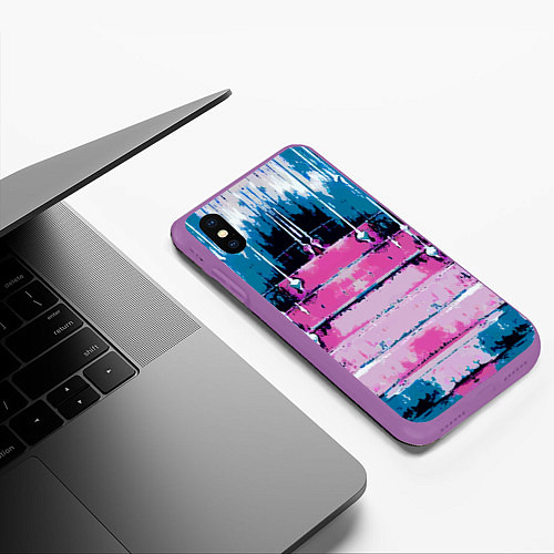 Чехол iPhone XS Max матовый Ladder - art - texture / 3D-Фиолетовый – фото 3