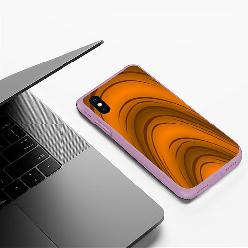 Чехол iPhone XS Max матовый Гнутое дерево / 3D-Сиреневый – фото 3