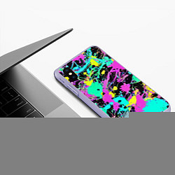 Чехол iPhone XS Max матовый Красочная композиция - мода, цвет: 3D-светло-сиреневый — фото 2