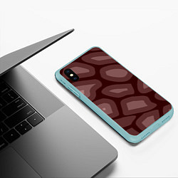 Чехол iPhone XS Max матовый Кофейный камуфляж, цвет: 3D-мятный — фото 2