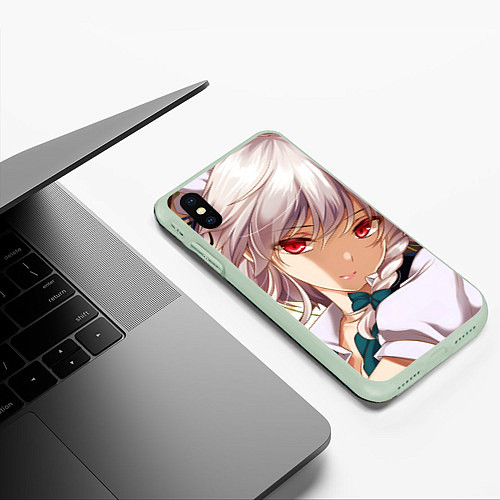 Чехол iPhone XS Max матовый Touhou Project Sakuya Izayoi / 3D-Салатовый – фото 3