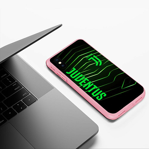 Чехол iPhone XS Max матовый Juventus 2 green logo / 3D-Баблгам – фото 3