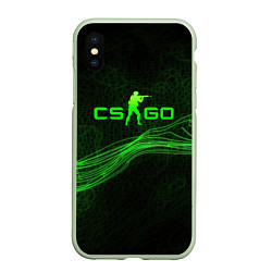 Чехол iPhone XS Max матовый CSGO green abstract