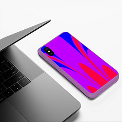 Чехол iPhone XS Max матовый Яркий цветной мотив, цвет: 3D-фиолетовый — фото 2