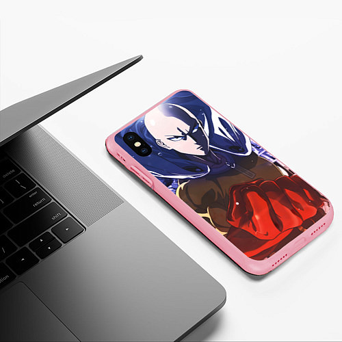 Чехол iPhone XS Max матовый One Punch Man Сайтама / 3D-Баблгам – фото 3