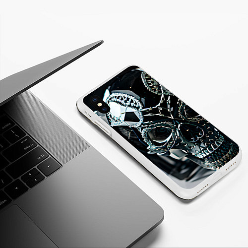 Чехол iPhone XS Max матовый Смутный взгляд / 3D-Белый – фото 3