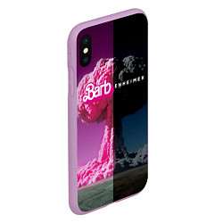 Чехол iPhone XS Max матовый Barbenheimer - meme - nuclear explosion, цвет: 3D-сиреневый — фото 2