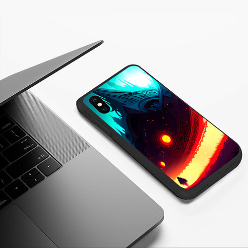 Чехол iPhone XS Max матовый Летучий корабль-Воздушная Художественность / 3D-Черный – фото 3