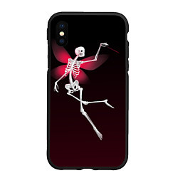 Чехол iPhone XS Max матовый Скелет фея, цвет: 3D-черный