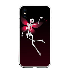 Чехол iPhone XS Max матовый Скелет фея, цвет: 3D-белый