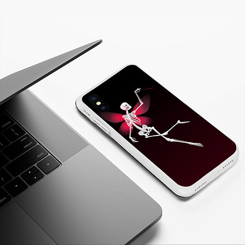 Чехол iPhone XS Max матовый Скелет фея / 3D-Белый – фото 3