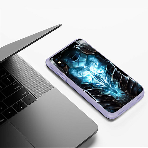 Чехол iPhone XS Max матовый Магический доспех некроманта / 3D-Светло-сиреневый – фото 3