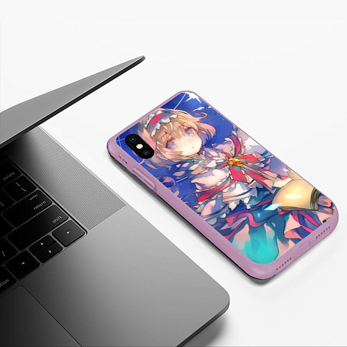 Чехол iPhone XS Max матовый Touhou Project Алиса Маргатройд и Мариса Кирисаме / 3D-Сиреневый – фото 3