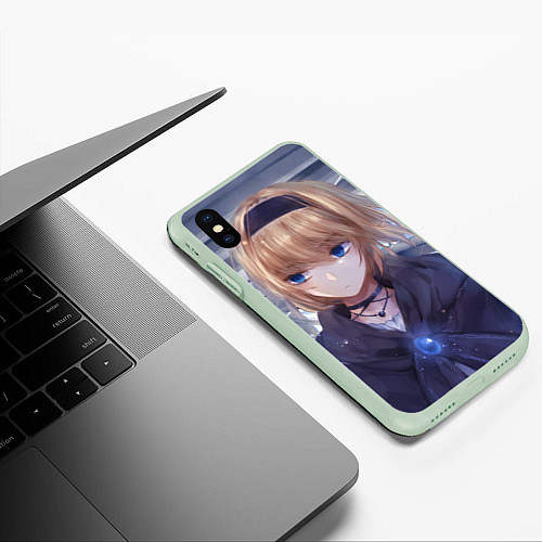 Чехол iPhone XS Max матовый Touhou Project Алиса Маргатройд / 3D-Салатовый – фото 3