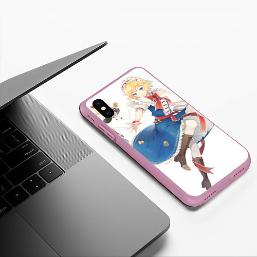 Чехол iPhone XS Max матовый Touhou Project Алиса Маргатройд / 3D-Розовый – фото 3