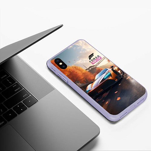 Чехол iPhone XS Max матовый Forza Horison осенний пейзаж / 3D-Светло-сиреневый – фото 3