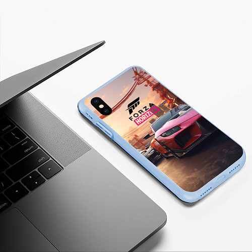 Чехол iPhone XS Max матовый Forza street racihg / 3D-Голубой – фото 3