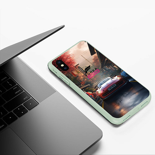 Чехол iPhone XS Max матовый Forza Horizon racing game / 3D-Салатовый – фото 3