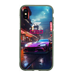 Чехол iPhone XS Max матовый Forza Horizon game, цвет: 3D-темно-зеленый