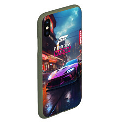 Чехол iPhone XS Max матовый Forza Horizon game, цвет: 3D-темно-зеленый — фото 2