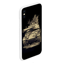 Чехол iPhone XS Max матовый Русский танк т54, цвет: 3D-белый — фото 2