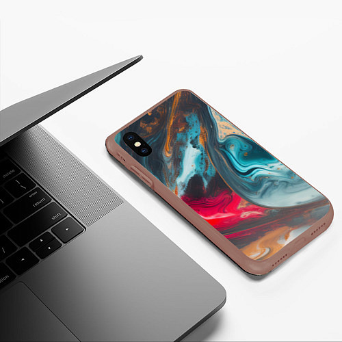 Чехол iPhone XS Max матовый Палитра масло / 3D-Коричневый – фото 3