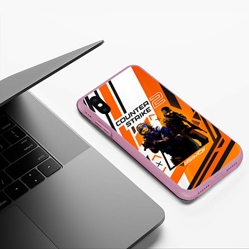 Чехол iPhone XS Max матовый CS 2 Asiimov / 3D-Розовый – фото 3