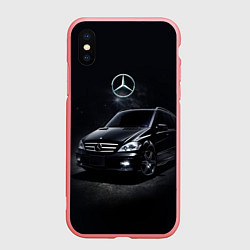 Чехол iPhone XS Max матовый Mercedes black, цвет: 3D-баблгам