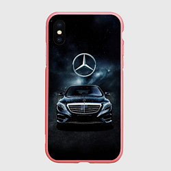 Чехол iPhone XS Max матовый Mercedes Benz black, цвет: 3D-баблгам