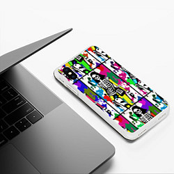 Чехол iPhone XS Max матовый Разноцветные скелеты девушки - поп-арт - мода, цвет: 3D-белый — фото 2