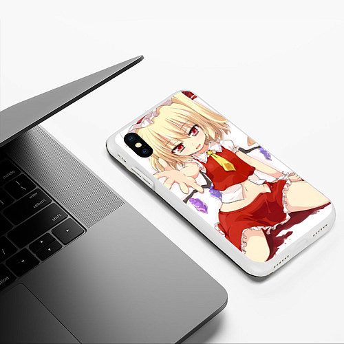 Чехол iPhone XS Max матовый Touhou Project Flandre Скарлет Cute / 3D-Белый – фото 3