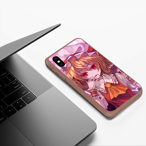 Чехол iPhone XS Max матовый Touhou Project Flandre Scarlet / 3D-Коричневый – фото 3