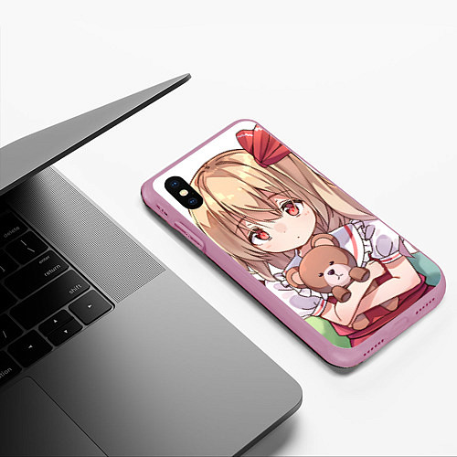 Чехол iPhone XS Max матовый Touhou Project Flandre Scarlet / 3D-Розовый – фото 3