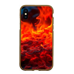 Чехол iPhone XS Max матовый Магма, цвет: 3D-коричневый