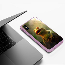 Чехол iPhone XS Max матовый Удивленная Пепе, цвет: 3D-сиреневый — фото 2