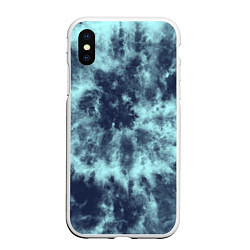 Чехол iPhone XS Max матовый Tie-Dye дизайн, цвет: 3D-белый