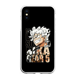 Чехол iPhone XS Max матовый Luffy Gear 5 Луффи, цвет: 3D-белый