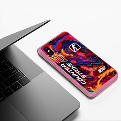 Чехол iPhone XS Max матовый CS 2 hyper beast, цвет: 3D-малиновый — фото 2