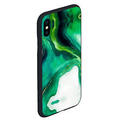 Чехол iPhone XS Max матовый Жидкий изумруд в стиле арт, цвет: 3D-черный — фото 2