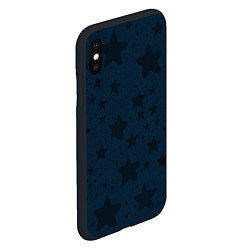 Чехол iPhone XS Max матовый Большие звезды чёрно-синий, цвет: 3D-черный — фото 2