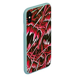 Чехол iPhone XS Max матовый Красные клыки, цвет: 3D-мятный — фото 2