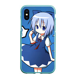 Чехол iPhone XS Max матовый Touhou Project Cirno Baka, цвет: 3D-мятный