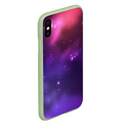 Чехол iPhone XS Max матовый Разноцветный космос - неоновое свечение, цвет: 3D-салатовый — фото 2