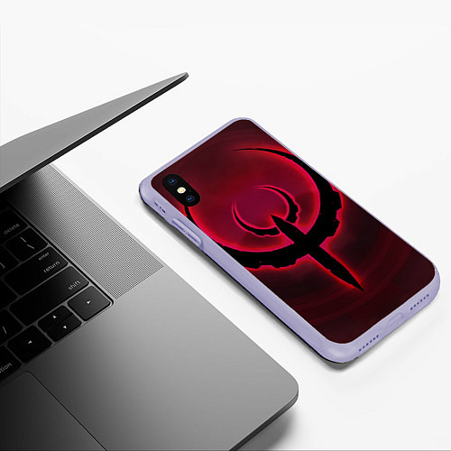Чехол iPhone XS Max матовый Quake красный / 3D-Светло-сиреневый – фото 3