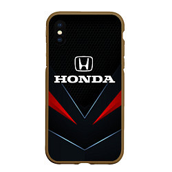 Чехол iPhone XS Max матовый Honda - технологии, цвет: 3D-коричневый