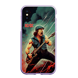 Чехол iPhone XS Max матовый AC DC rock